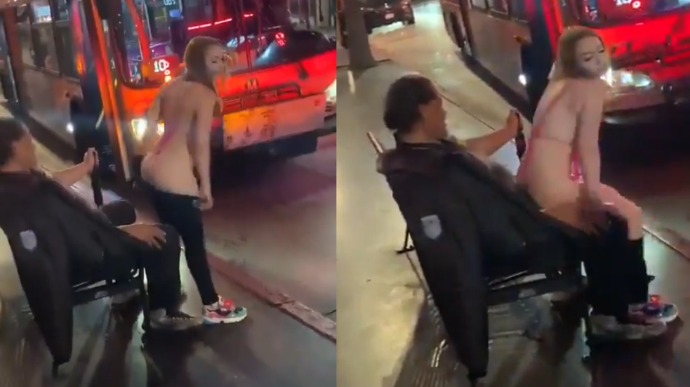 Woman strips naked in front of a homeless man
