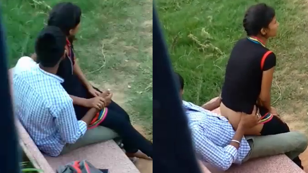 I record two teens fucking in the garden in front of my house