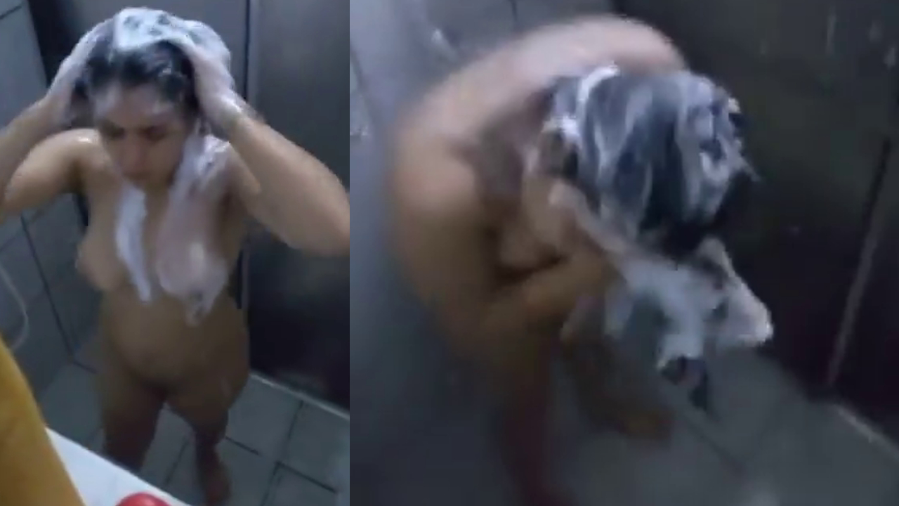 He records his sister friend naked in the shower