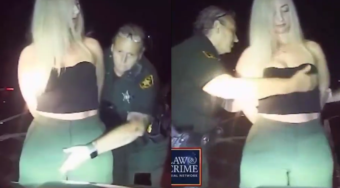 American REAL police officer gropes beautiful woman