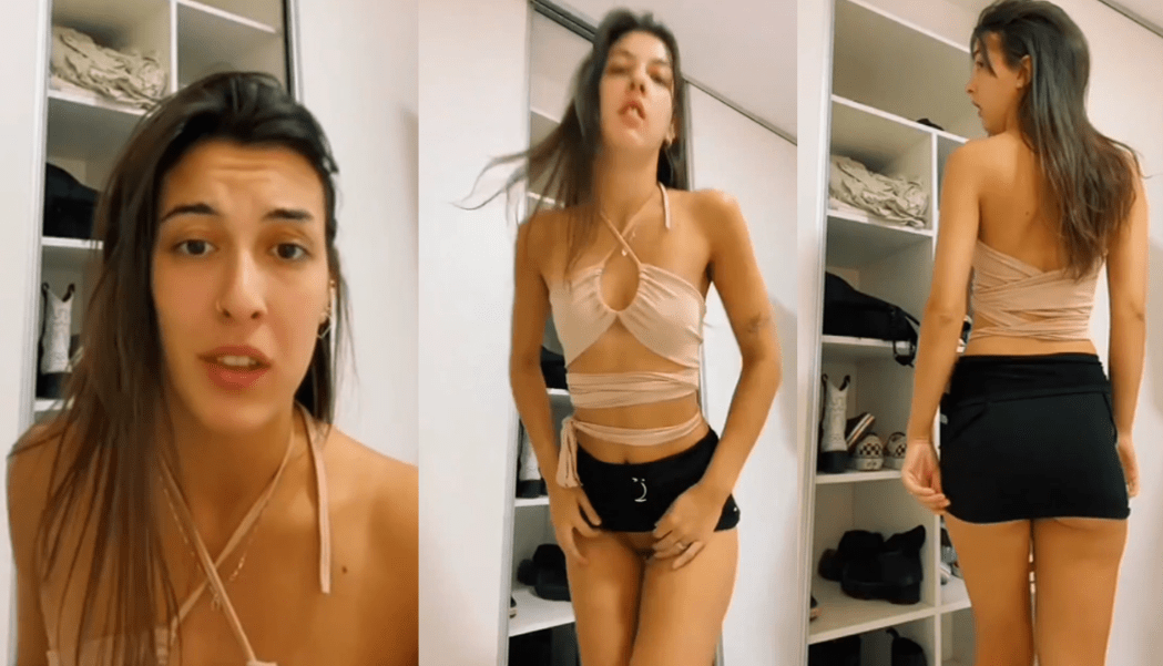 Argentine girl shows us her skirt and her pussy