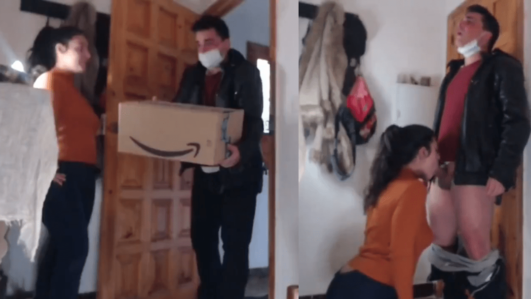 The Amazon delivery man has worked very hard