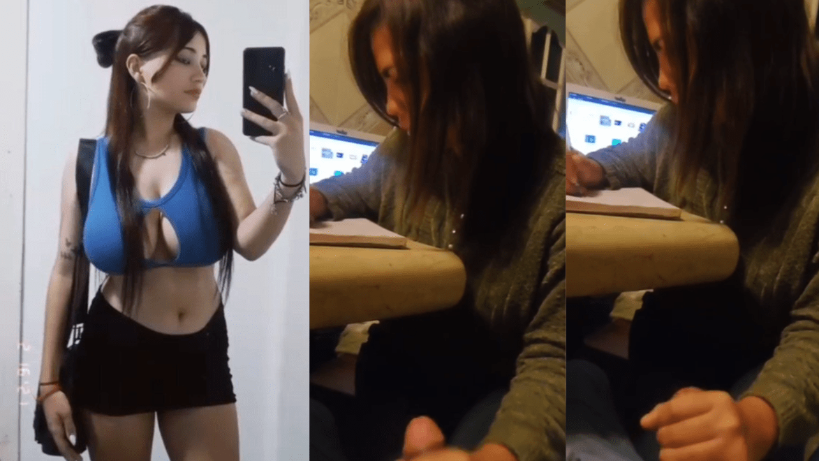 My girlfriend is a study and gives me a handjob