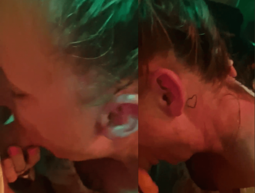 Blowjob in a pub at a party