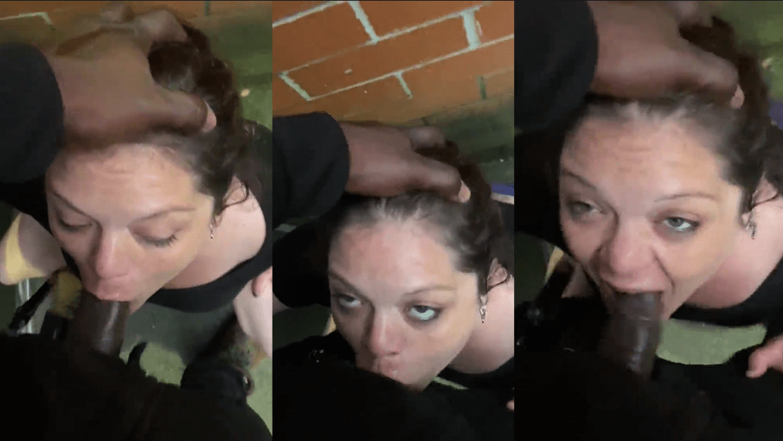 White Ho Sucking Dick Behind Her Apartment